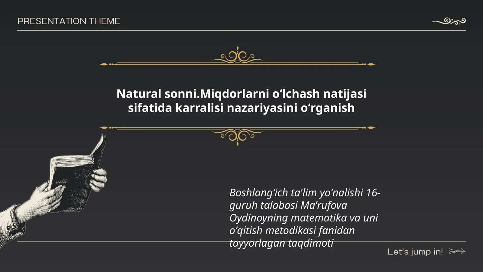Miqdorlarni oʻlchash natijasi sifatida karralisi nazariyasini oʻrganish 1