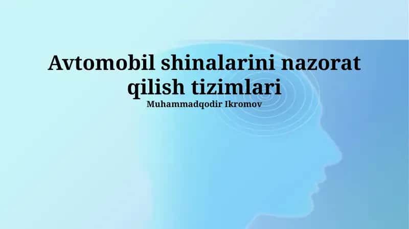 Avtomobil shinalarini nazorat qilish tizimlari 1