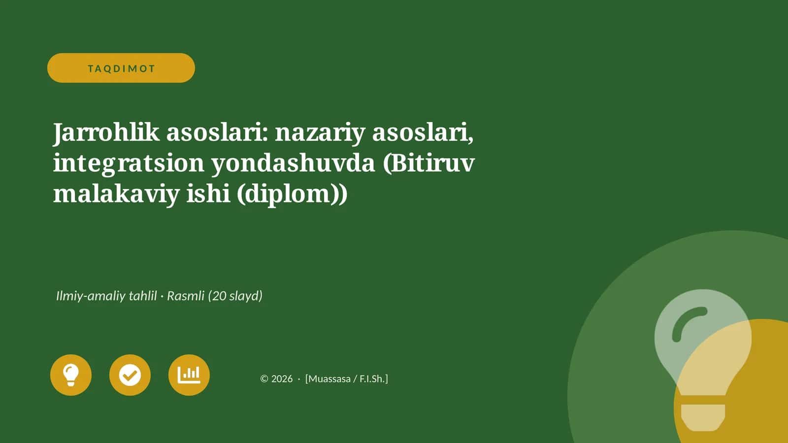 Jarrohlik asoslari: nazariy asoslari, integratsion yondashuvda 1