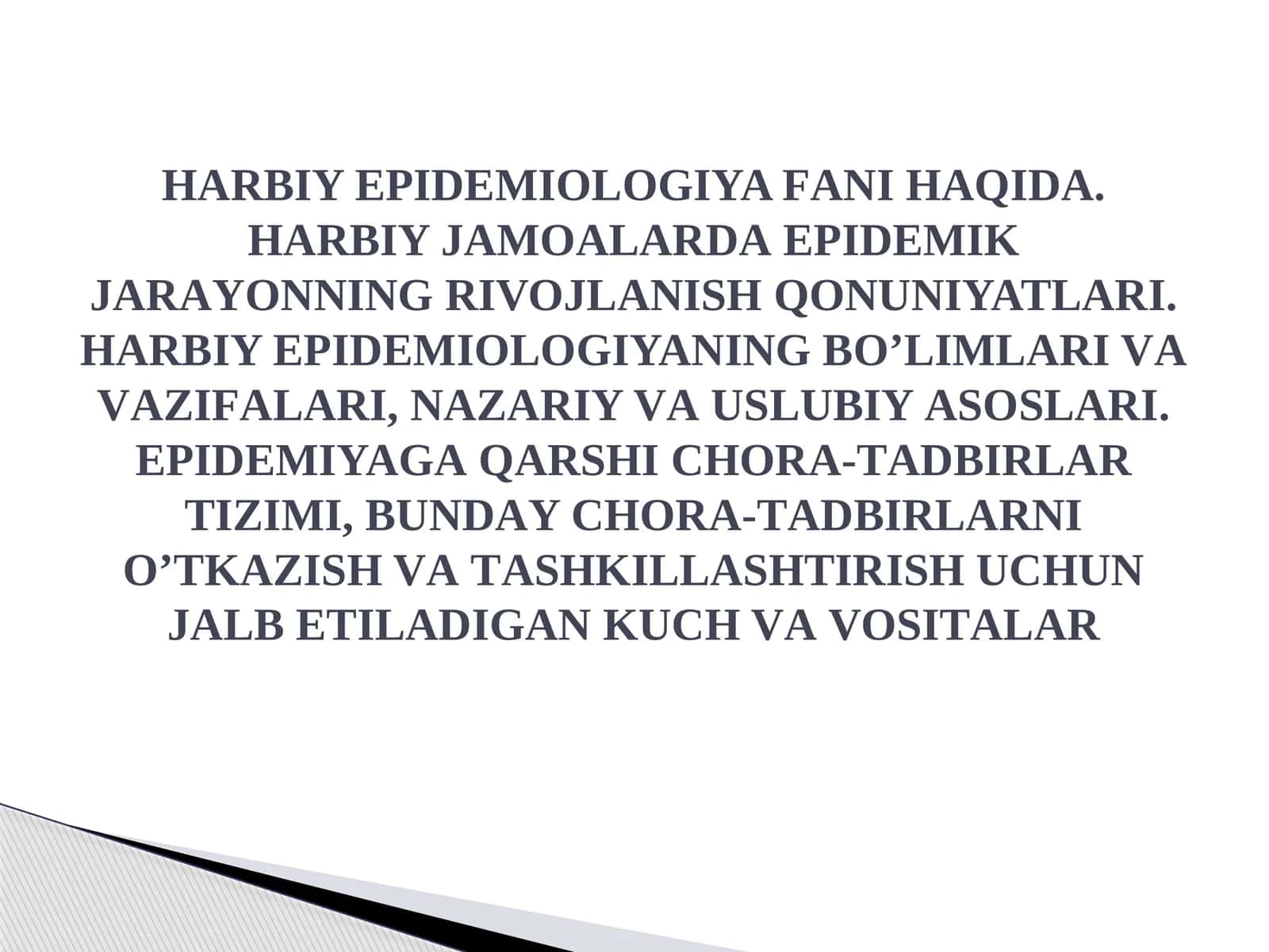 Harbiy Epidemiologiya Faniga Kirish 1