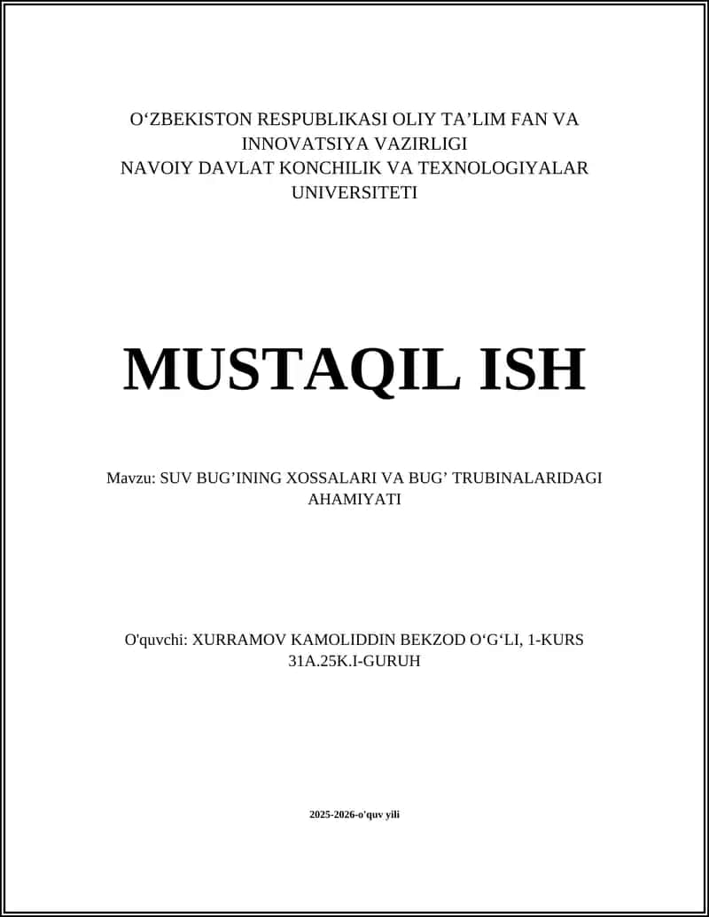 SUv bug’ining umumiy ta’riflari va xossalari 1