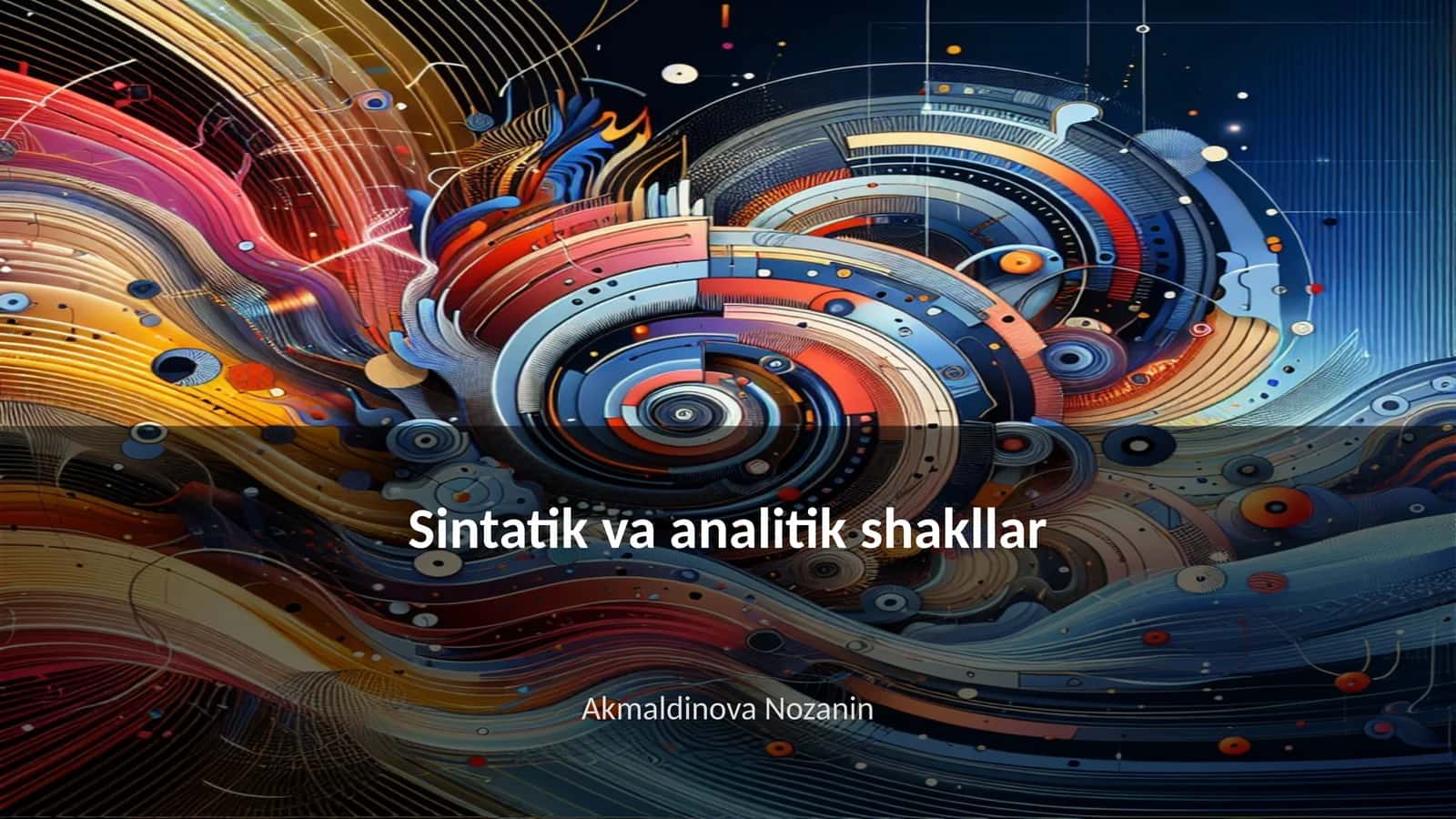 Sintatik va analitik shakllar 1