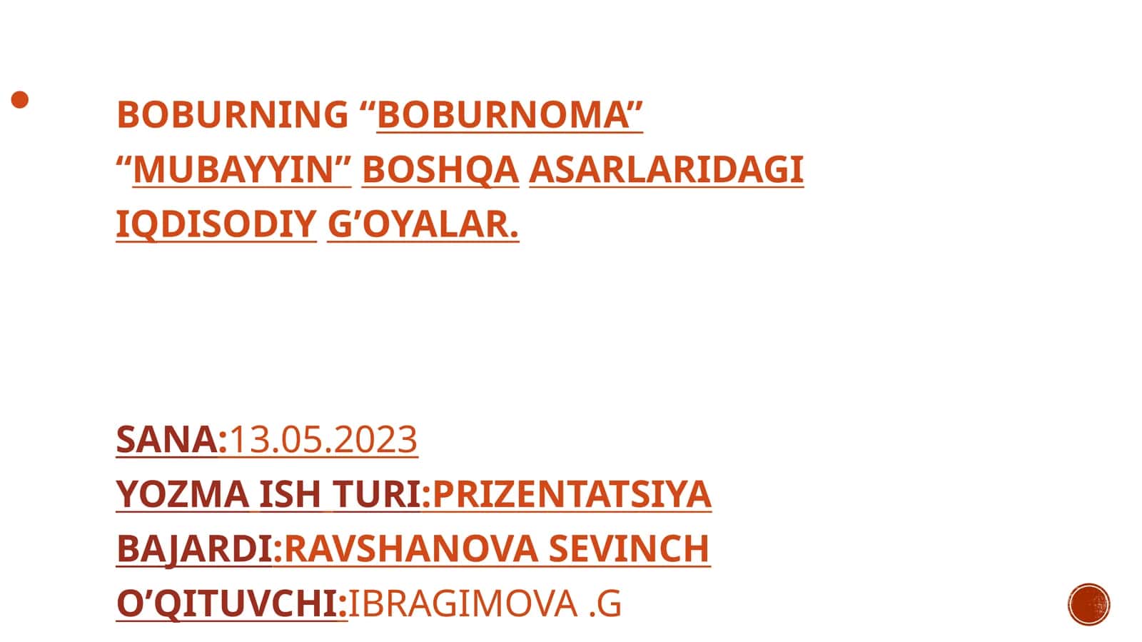 Boburning “BOBURNOMA”“MUBAYYIN”BOSHQAASARLARIDAGIIQDISODIYG’OYALAR 1