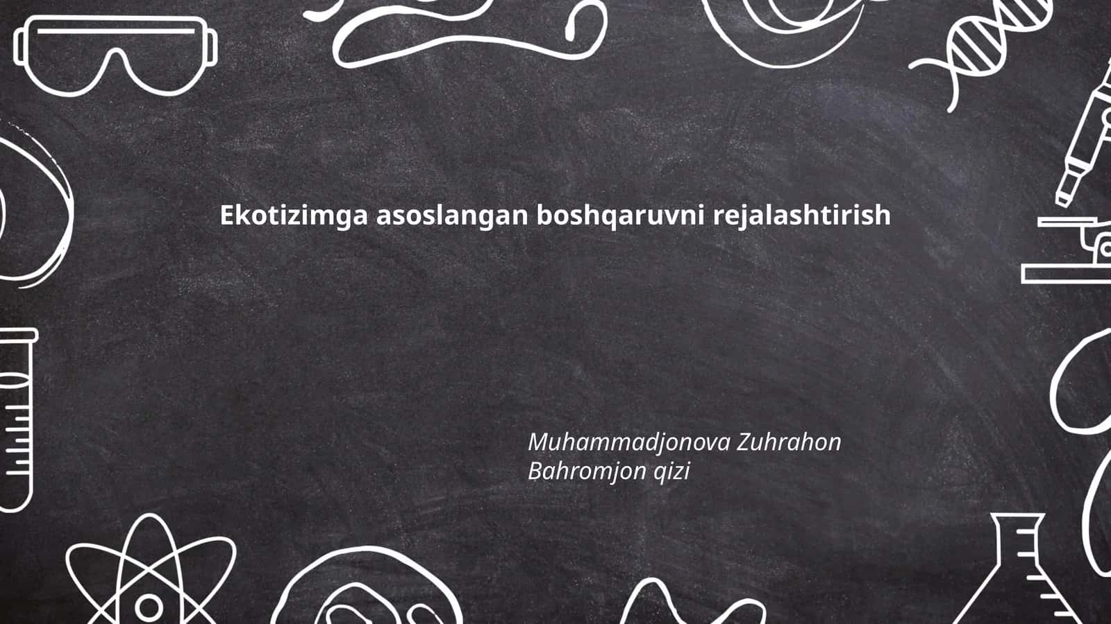 Ekotizimga asoslangan boshqaruvni rejalashtirish 1