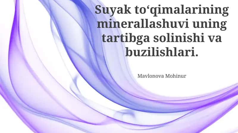 Suyak toʻqimasining mineralizatsiyasi 1
