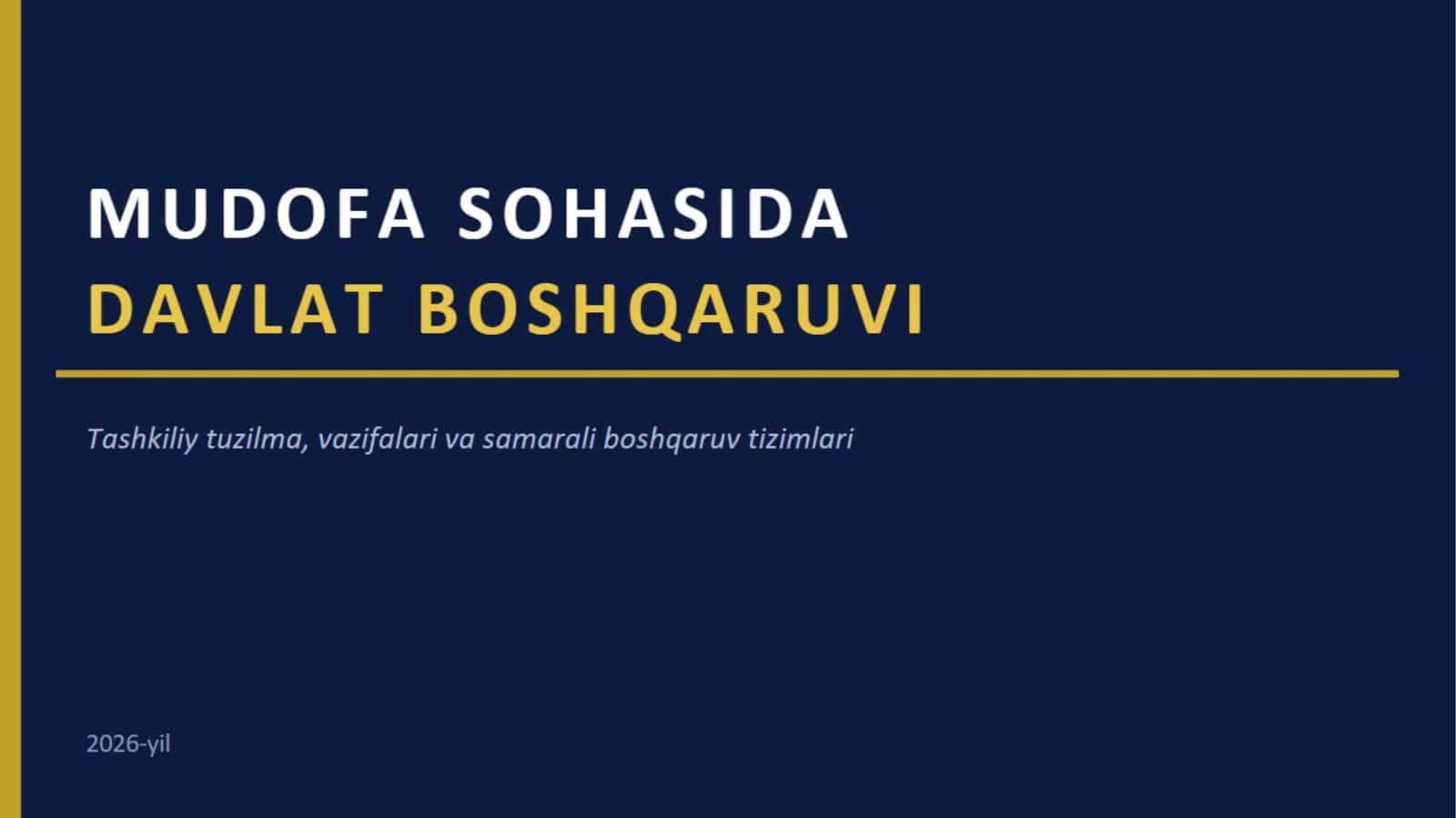 Mudofa sohasida davlat boshqaruvi 1