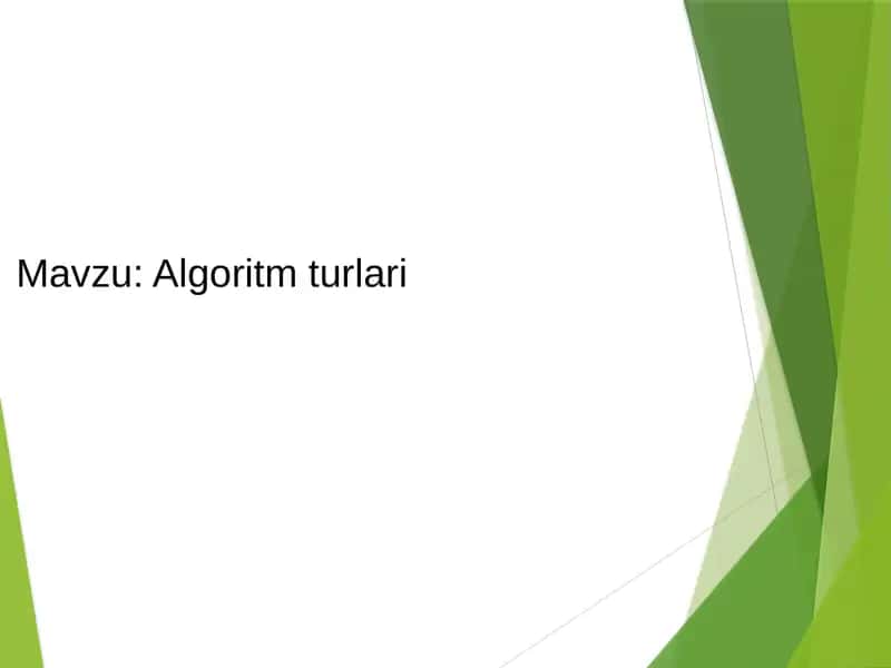 Algoritm turlari 1