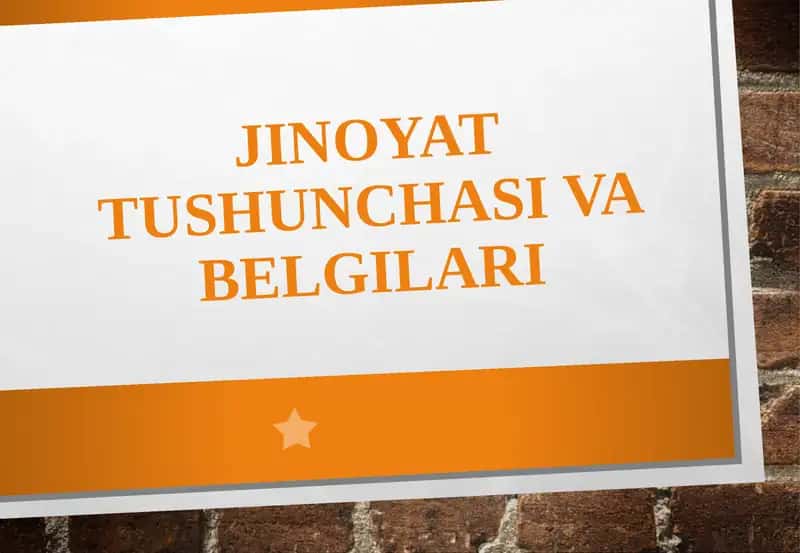 Jinoyattushunchasi va belgilari 1