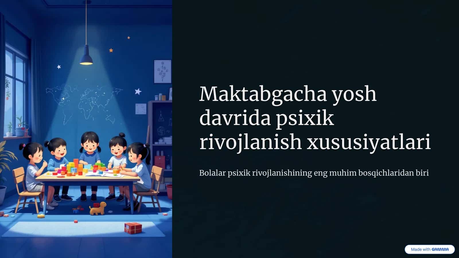 Maktabgacha yosh davrida psixik rivojlanish xususiyatlari 1