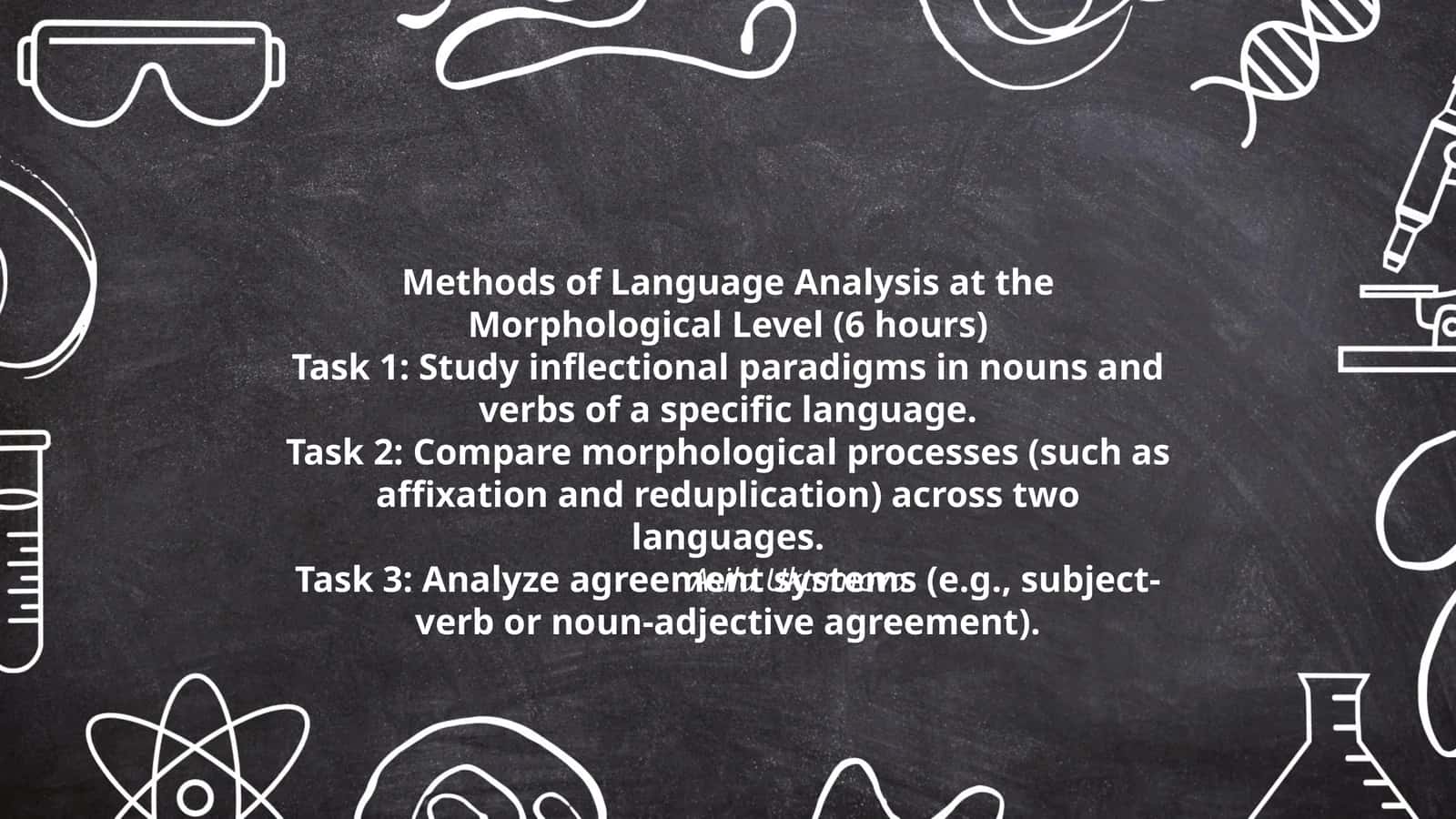 Methods of Language Analysis at the Morphological Level 1