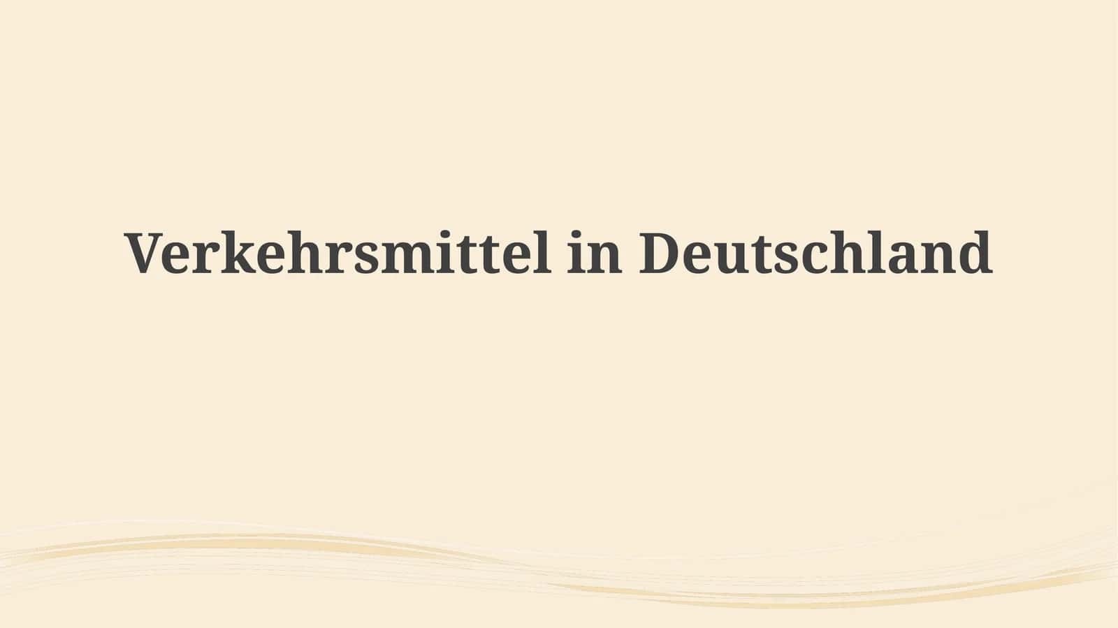 Verkehrsmittelin Deutschland 1