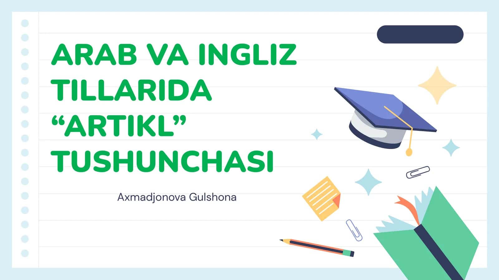 PPT Arab va ingliz tillarida artikl tushunchasi 1