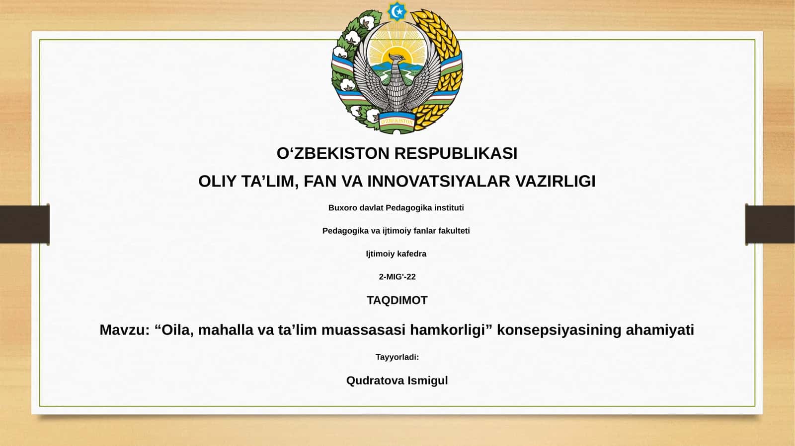 Oila, mahalla va ta’lim muassasasi hamkorligi” konsepsiyasining ahamiyati 1