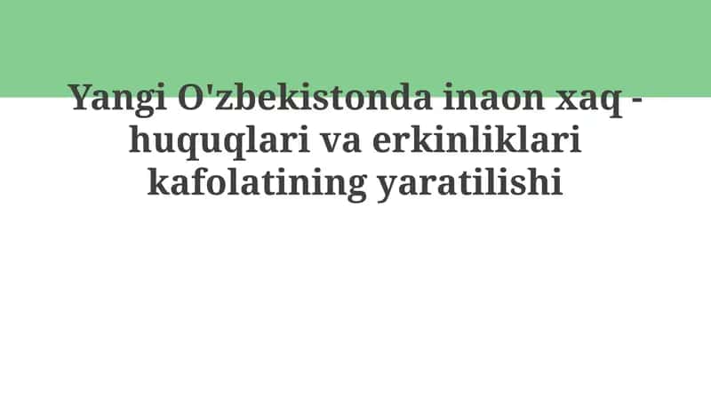Yangi O'zbekistondagi inson huquqlari 1