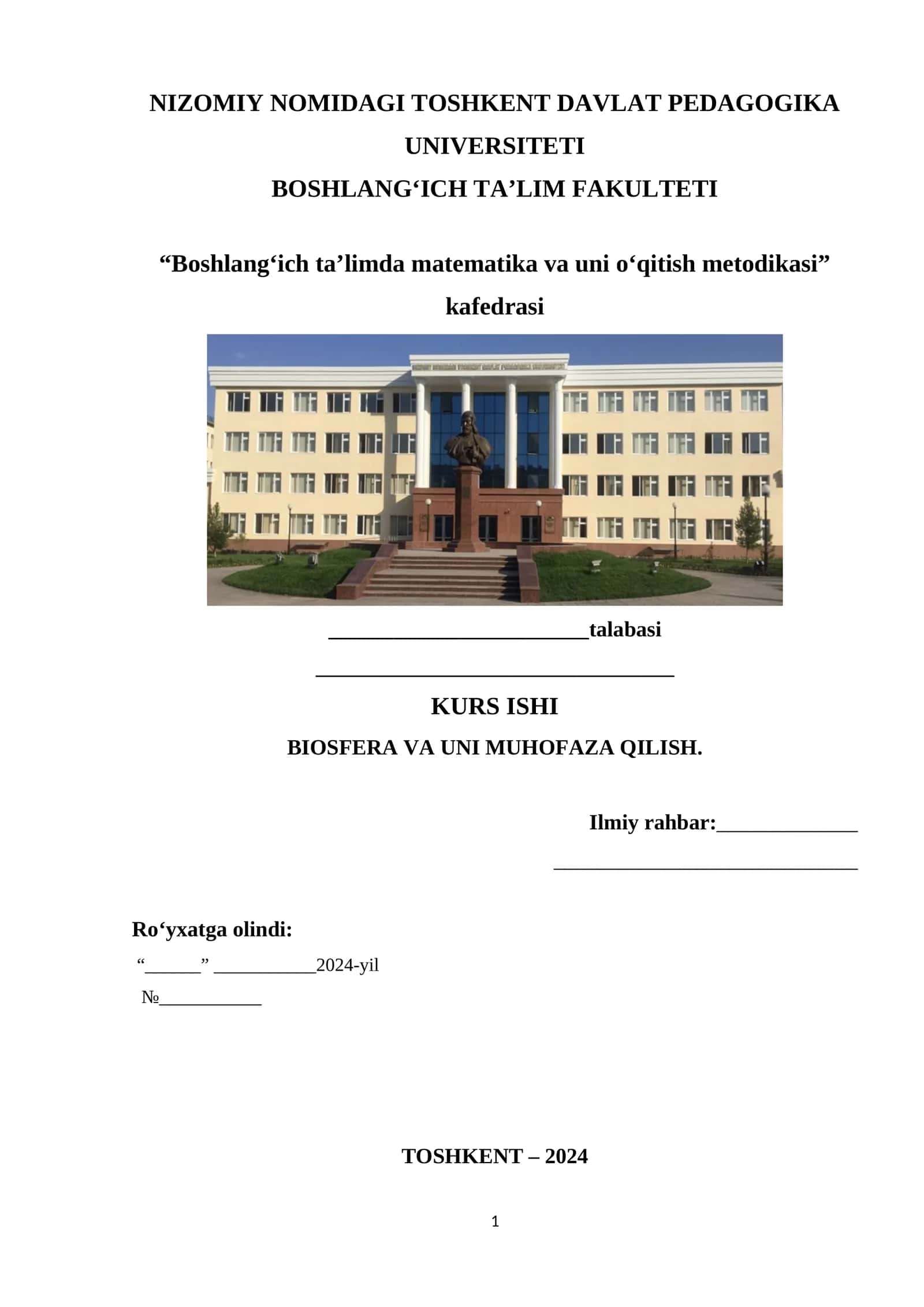 BIOSFERA VA UNI MUHOFAZA QILISH 1