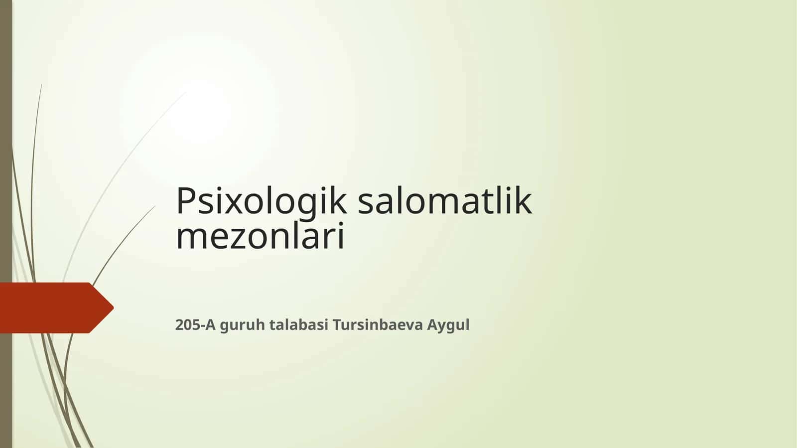 Psixologik salomatlik mezonlari 1