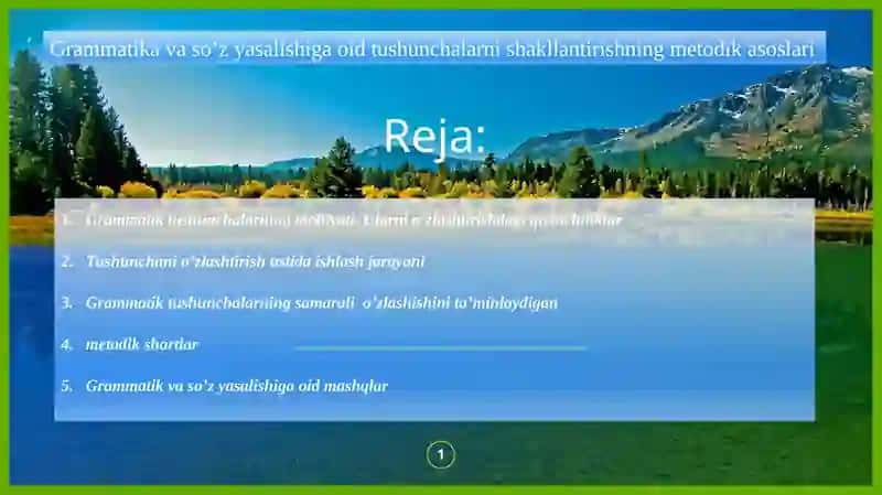 Grammatika va So'z yasalishiga oid mashqlar