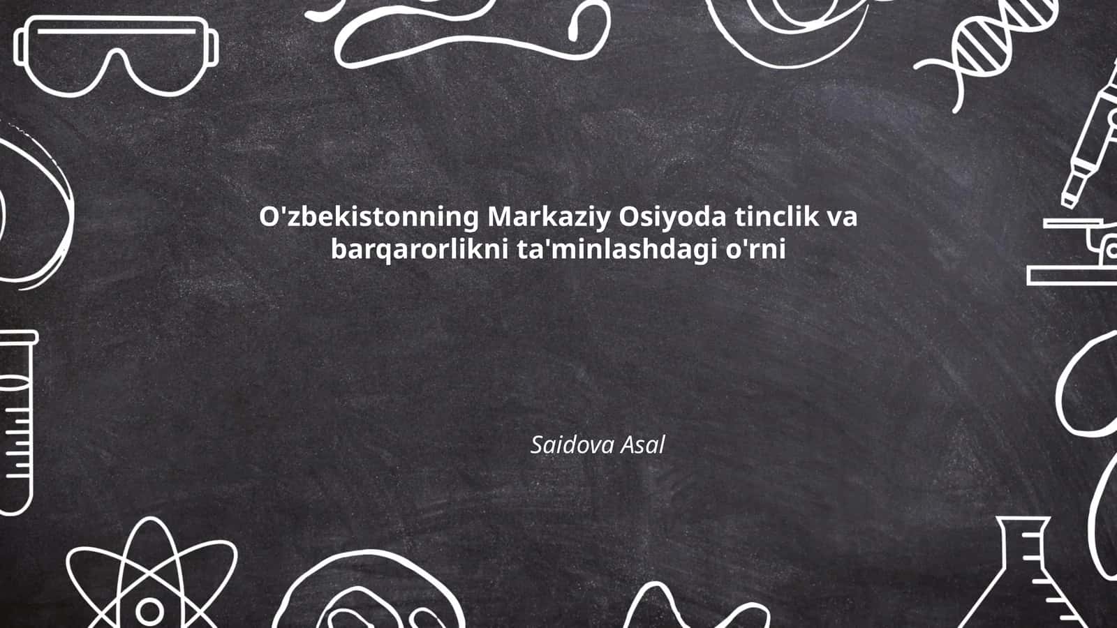 O'zbekistonning mintaqaviy diplomatiya faoliyati 1