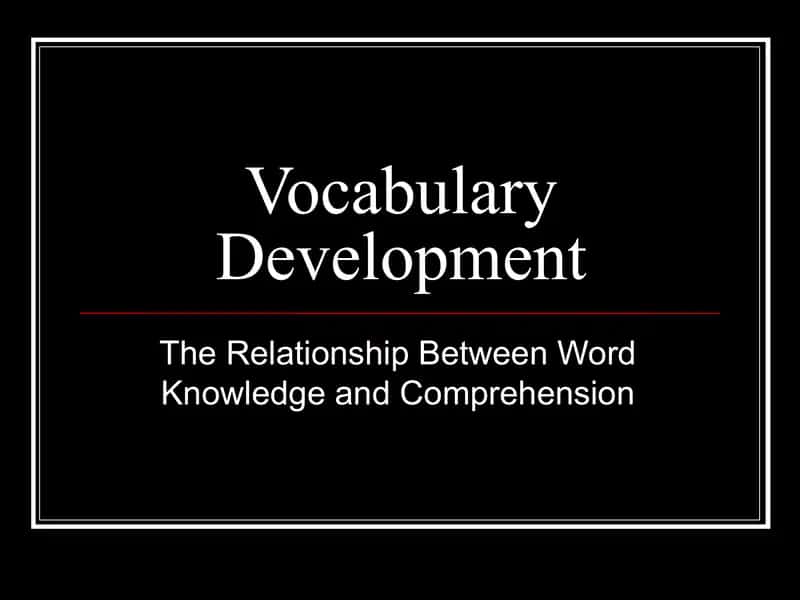 Vocabulary Development 1