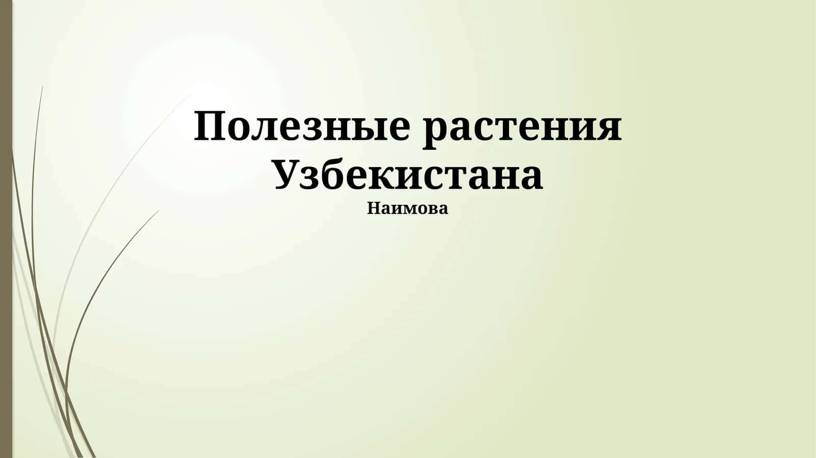 Полезные растения Узбекистана 1