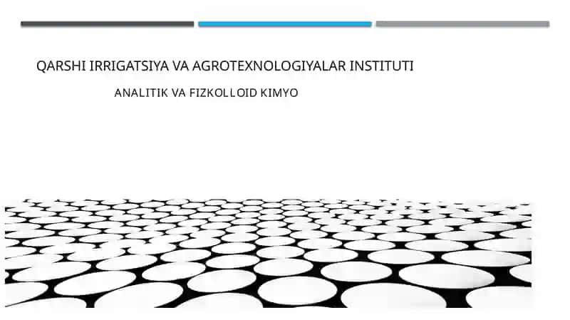 Analitik va fiz kolloid kimyo