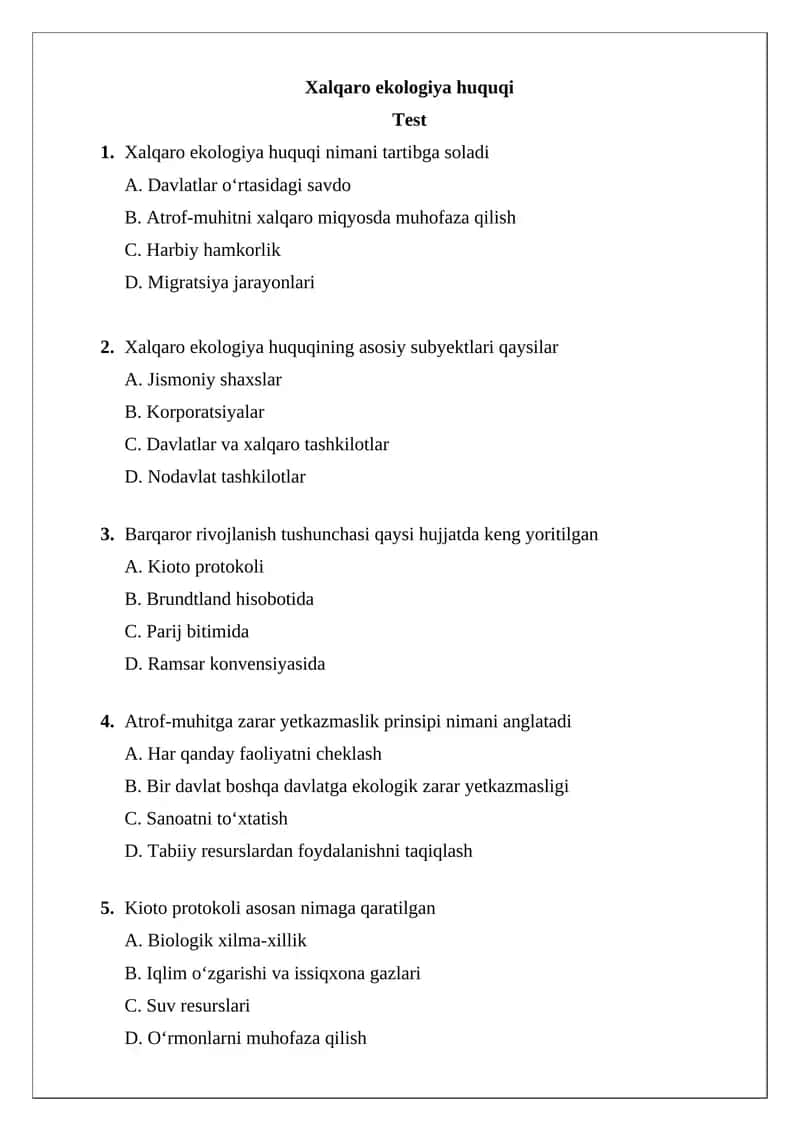 Xalqaro ekologiya huquqi 1