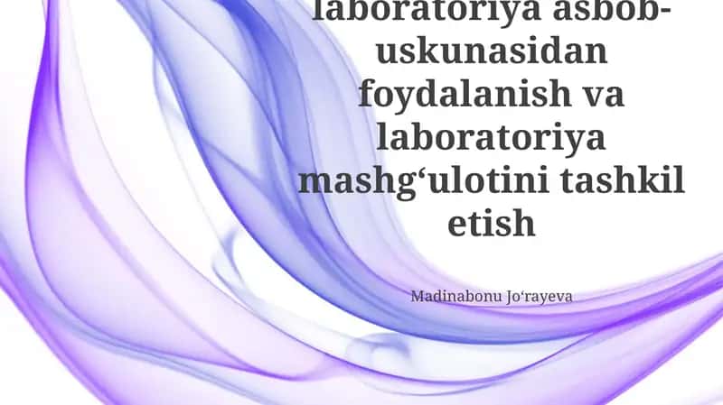 Laboratoriya asbob-uskunasi va jihozlari 1