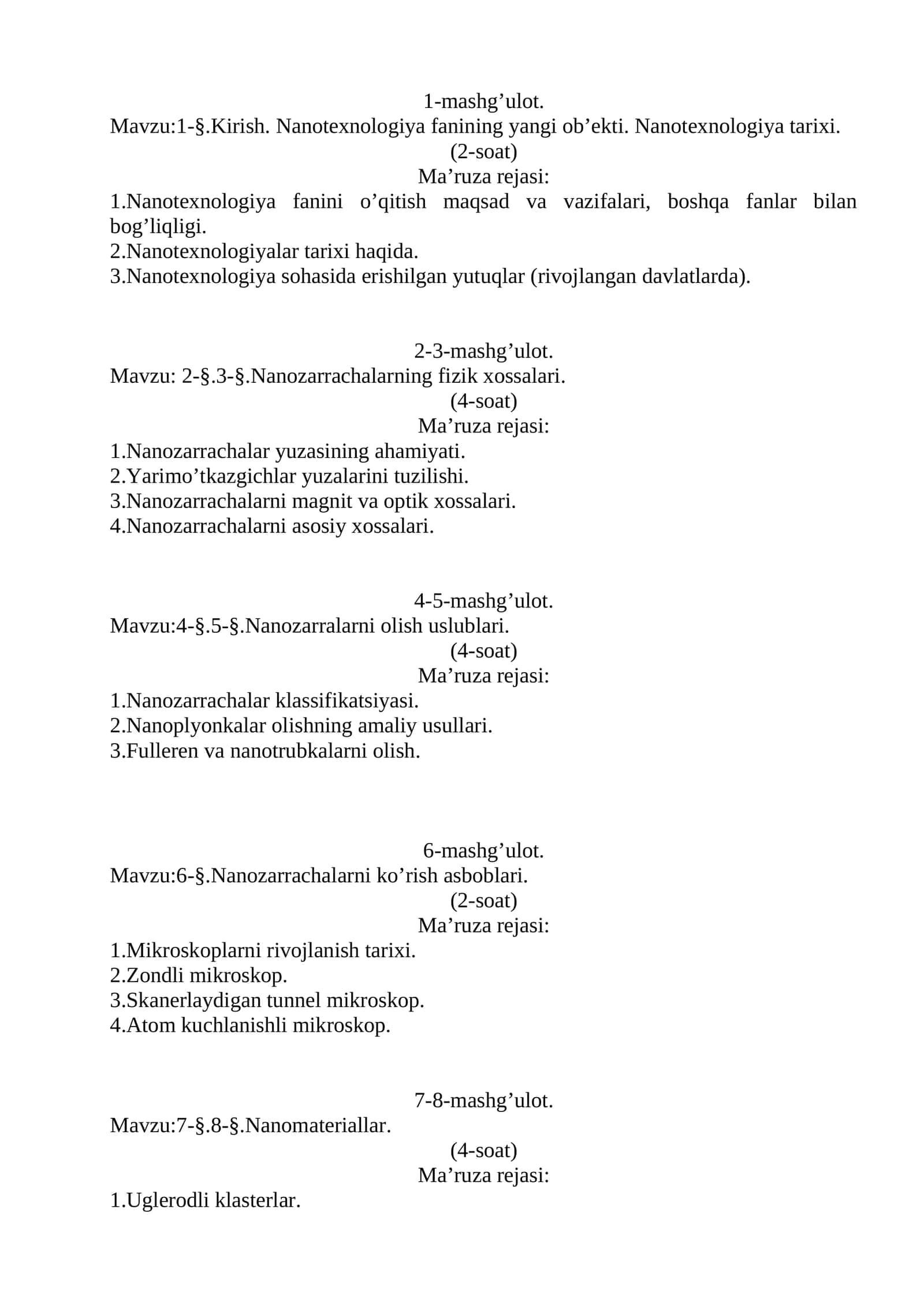 Nanotexnologiya fanining yangi ob’ekti 1