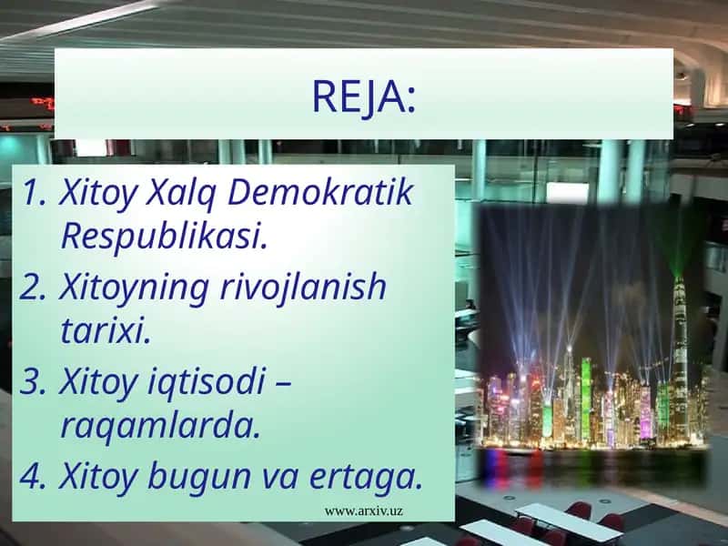 Xitoy Xalq Demokratik Respublikasi iqtisodiyoti 1