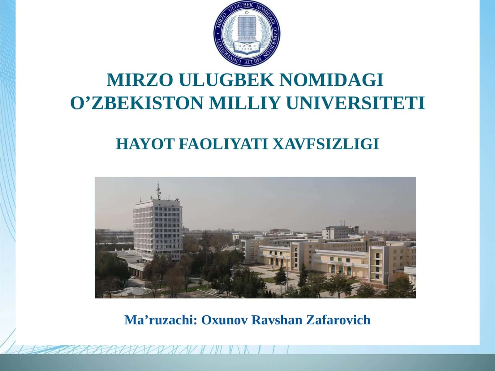 Ishlab chiqarishda faoliyat xavfsizligini boshqarish tizimi 1