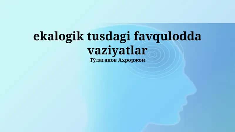 Ekologik Seshanba Vaziyatlari 1