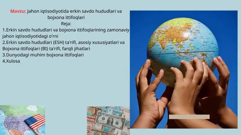 Jahon iqtisodiyoti erkin savdo hududlari va bojxona ittifoqlariiq 1