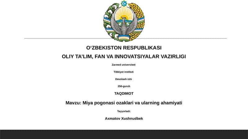 Miya pogonasi ozaklari va ularning ahamiyati 1