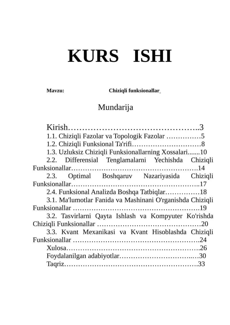 Chiziqli funksionallar 1