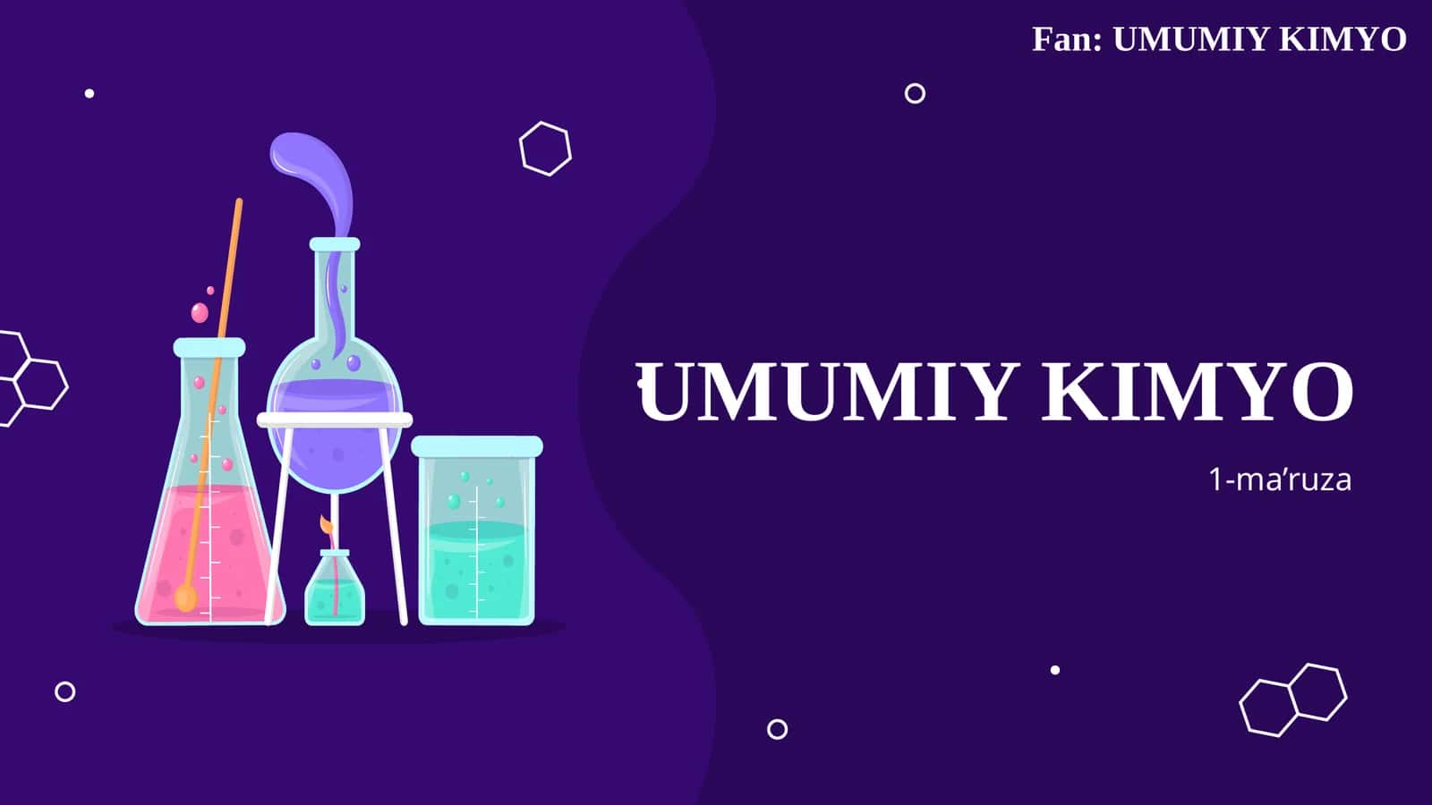 Kimyo faniga kirish 1