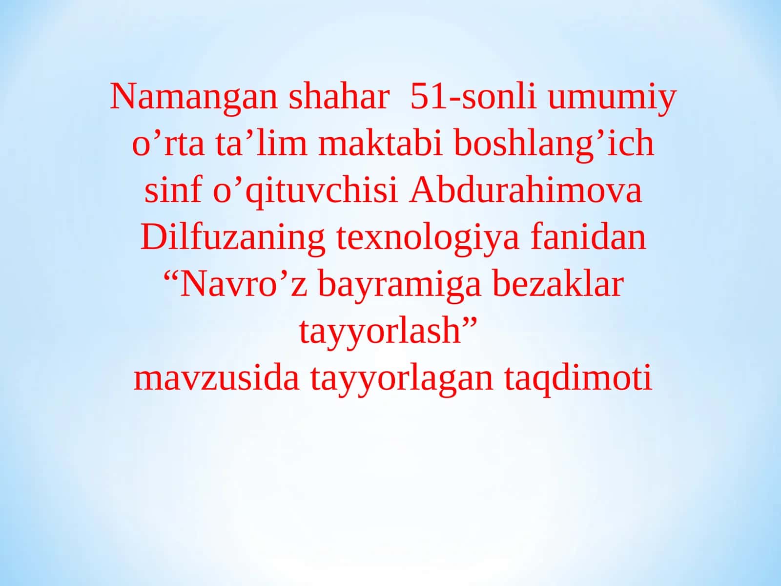 Navro’z bayramiga bezaklar tayyorlash 1