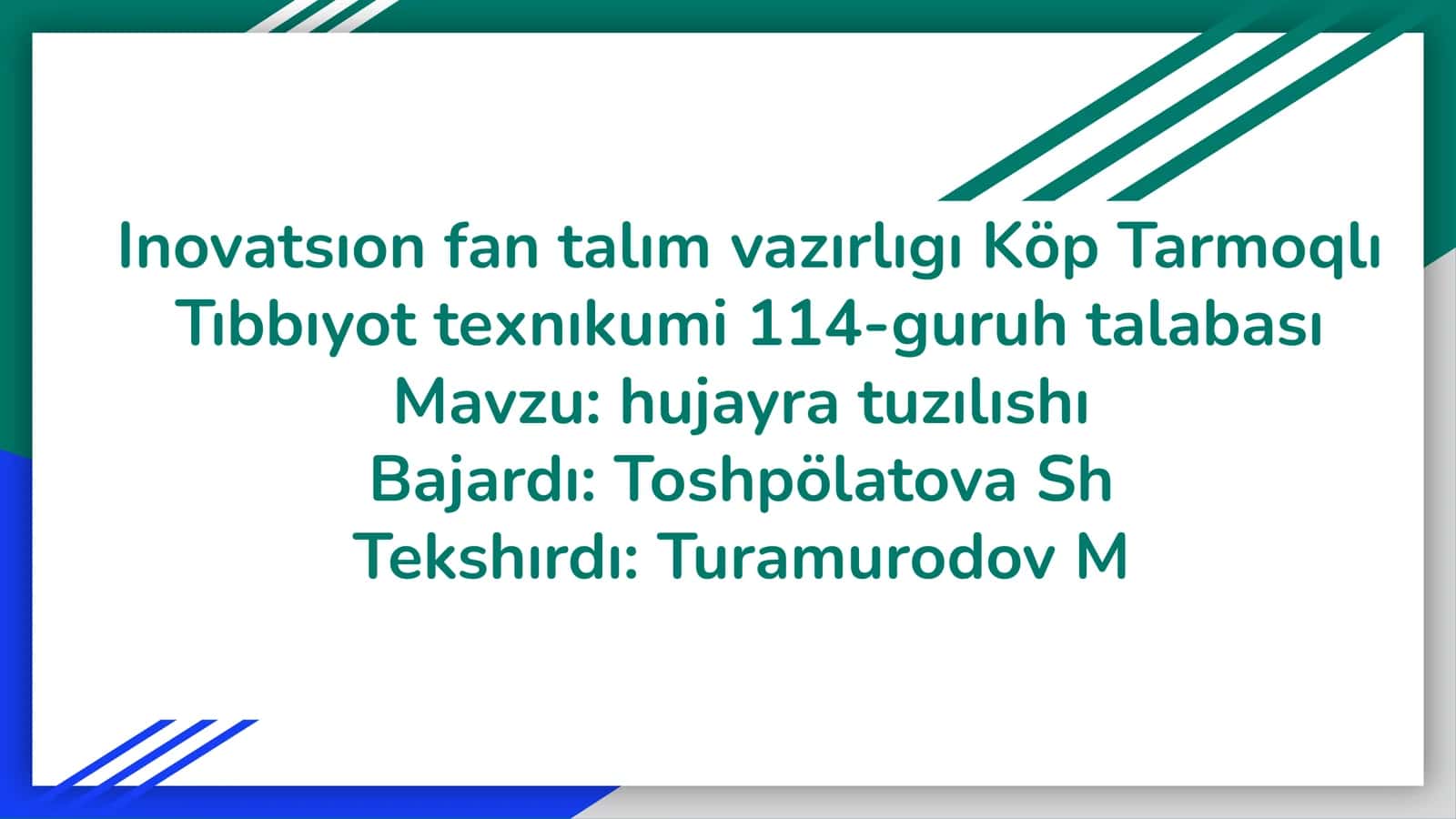 Hujayra tuzılıshı 1