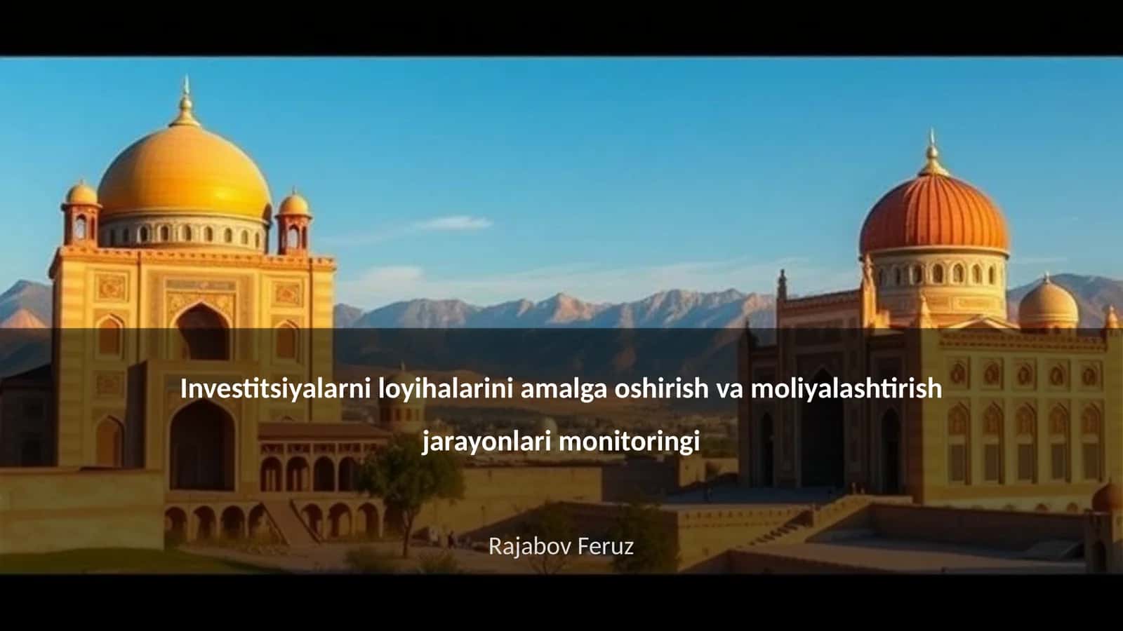 Investitsiyalarni loyihalarini amalga oshirish va moliyalashtirish jarayonlari monitoringi 1