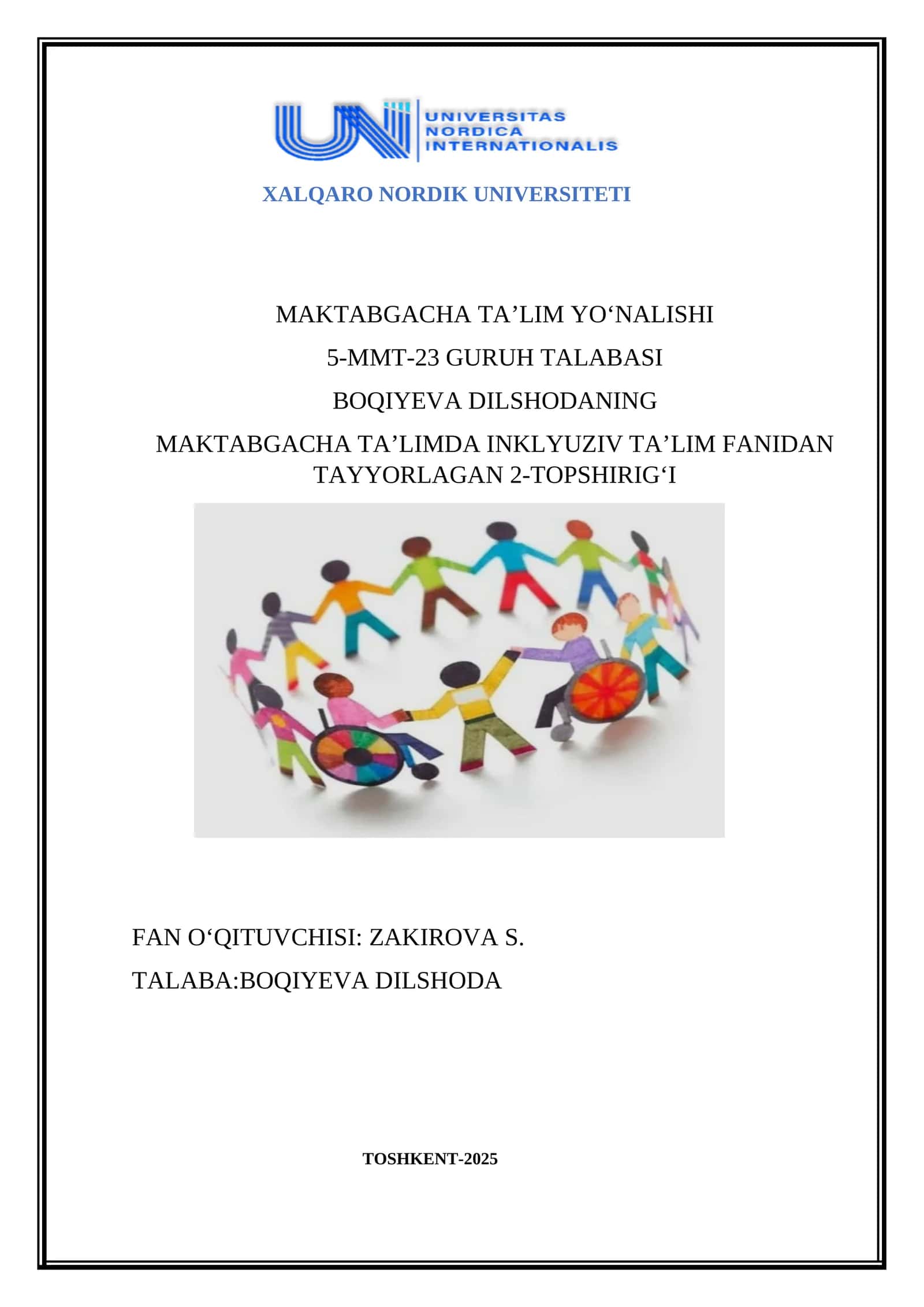 Inklyuziv ta’limda pedagoglar hamkorligi mazmuni 1