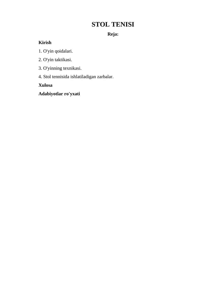 STOL TENISI 1