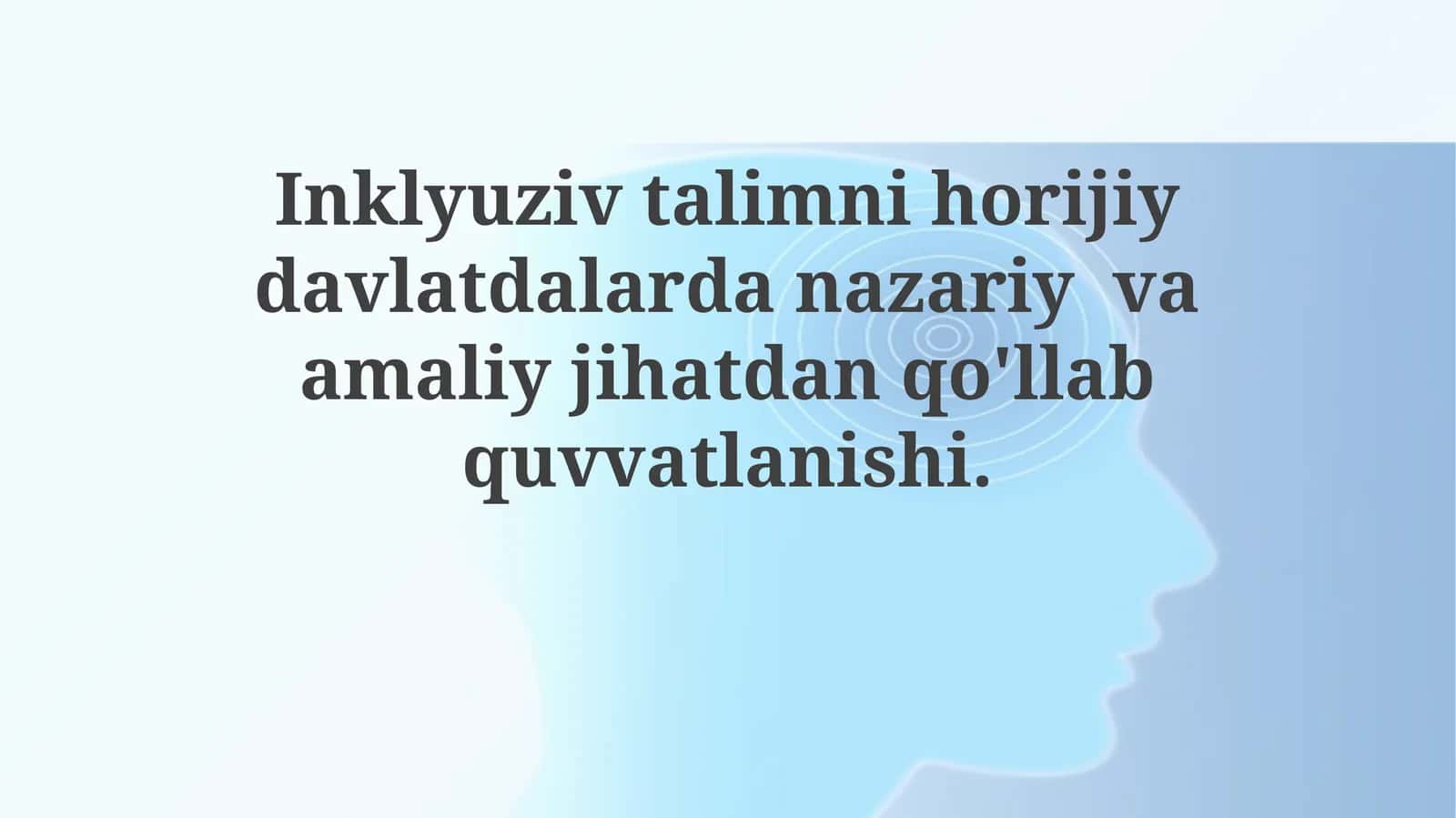 Inklyuziv ta'limni horijiy davlatlardan nazariy va amaliy jihatdan qo'llab-quvvatlanishi 1