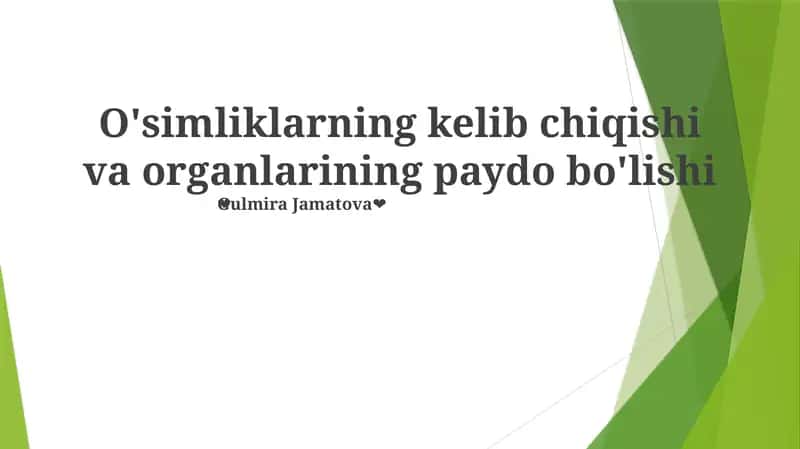 Meristemalar: O'sish Dvigatellari 1