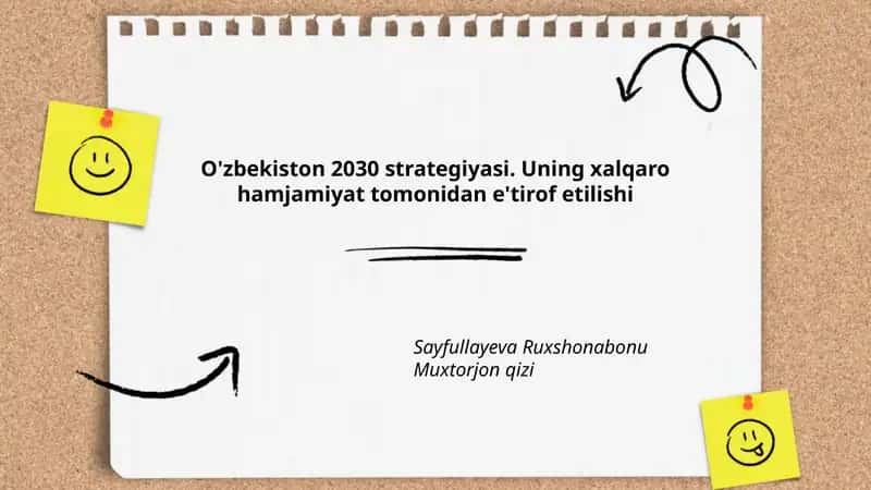O'zbekiston 2030 strategiyasi. Uning xalqaro hamjamiyat tomonidan e'tirof etilishi 1
