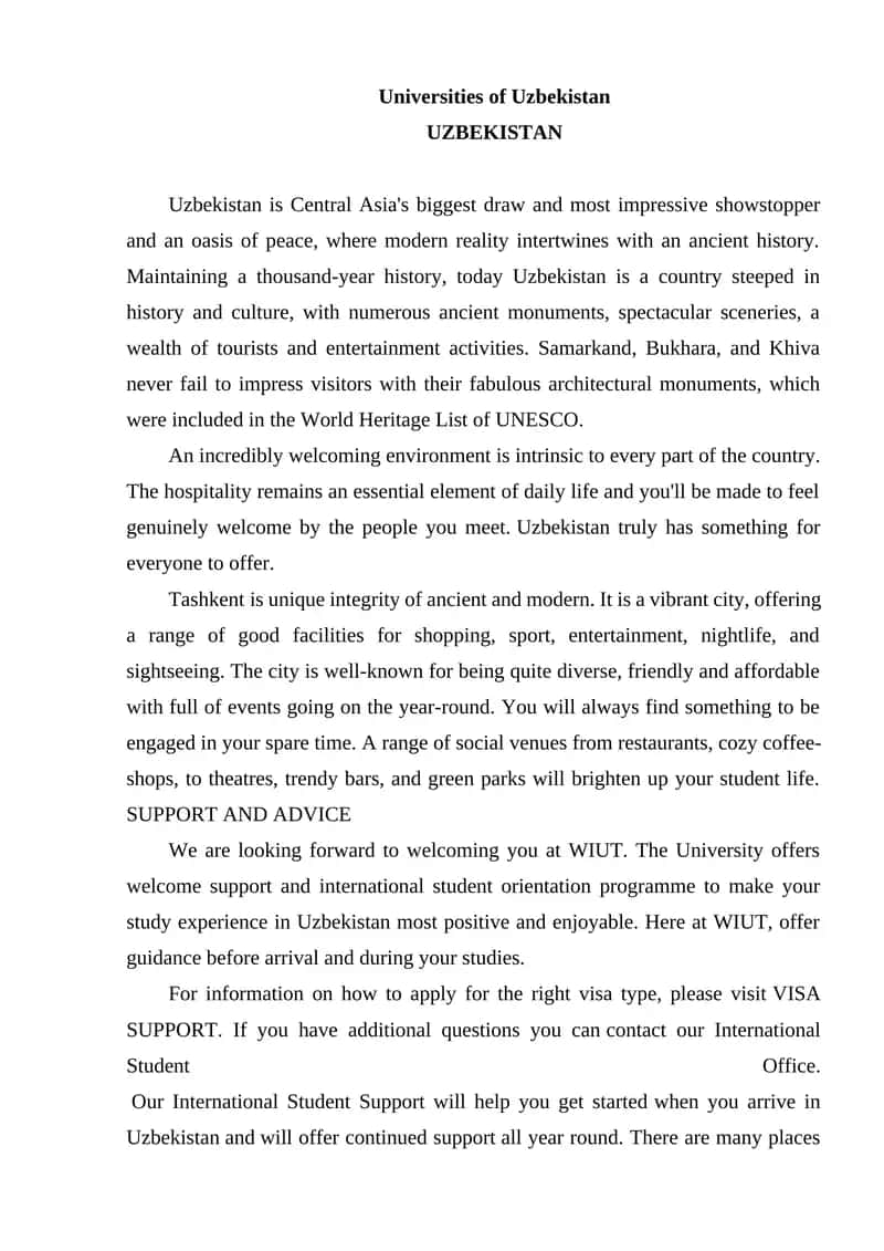 Universities of Uzbekistan 1