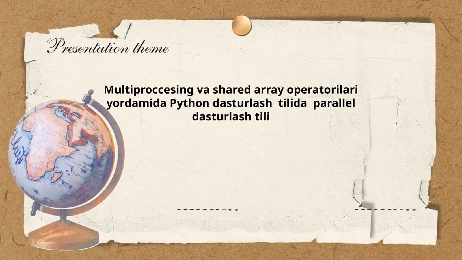 Multiproccesing va shared array operatorilari yordamida Python dasturlash tilida parallel dasturlash tili 1