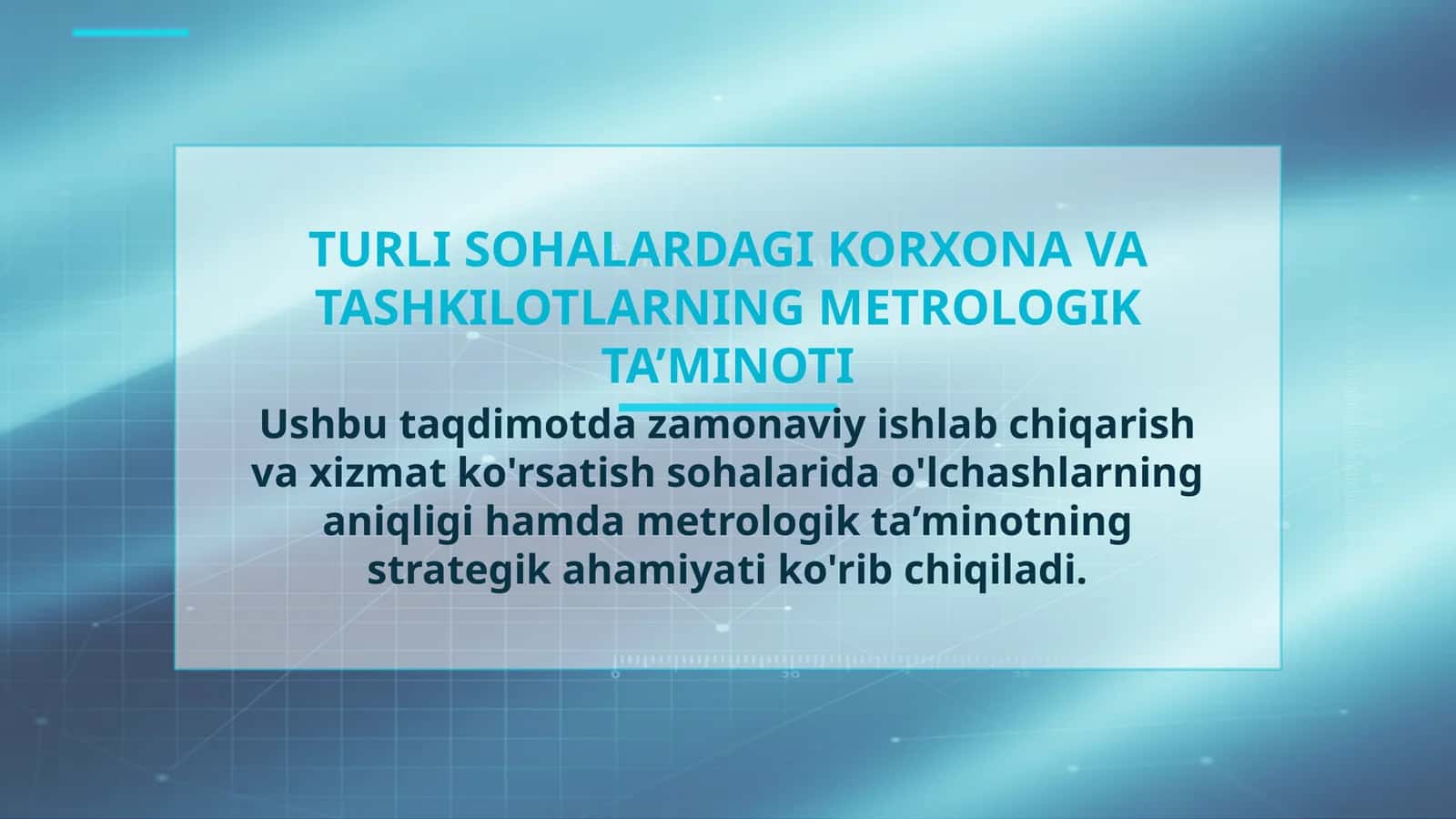 TURLI SOHALARDAGI KORXONA VA TASHKILOTLARNING METROLOGIK TA’MINOTI 1