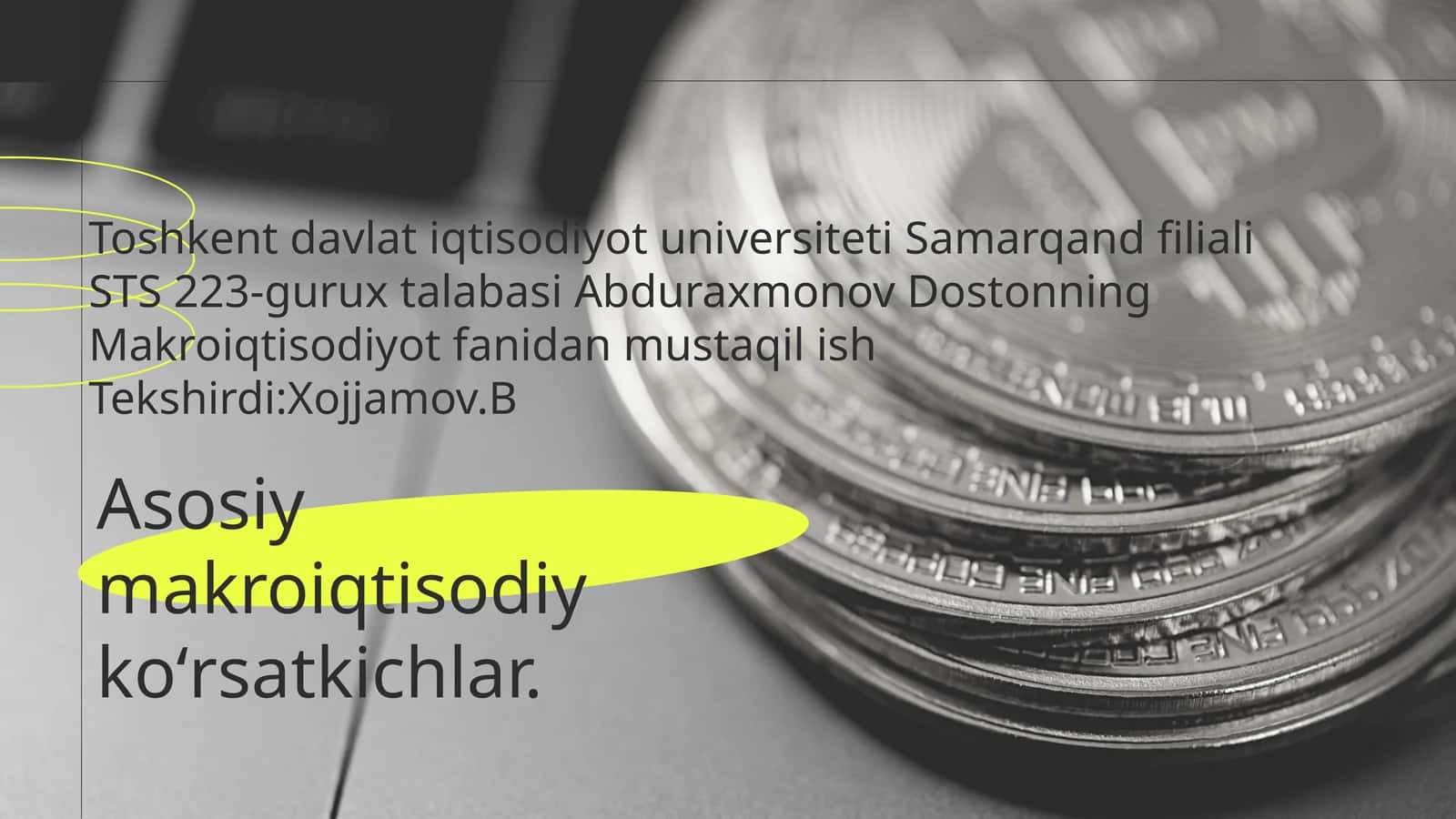 Asosiy makroiqtisodiy koʻrsatkichlar 1