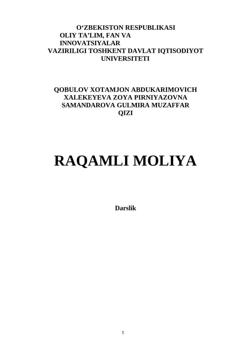 RАQАMLI MОLIYА 1
