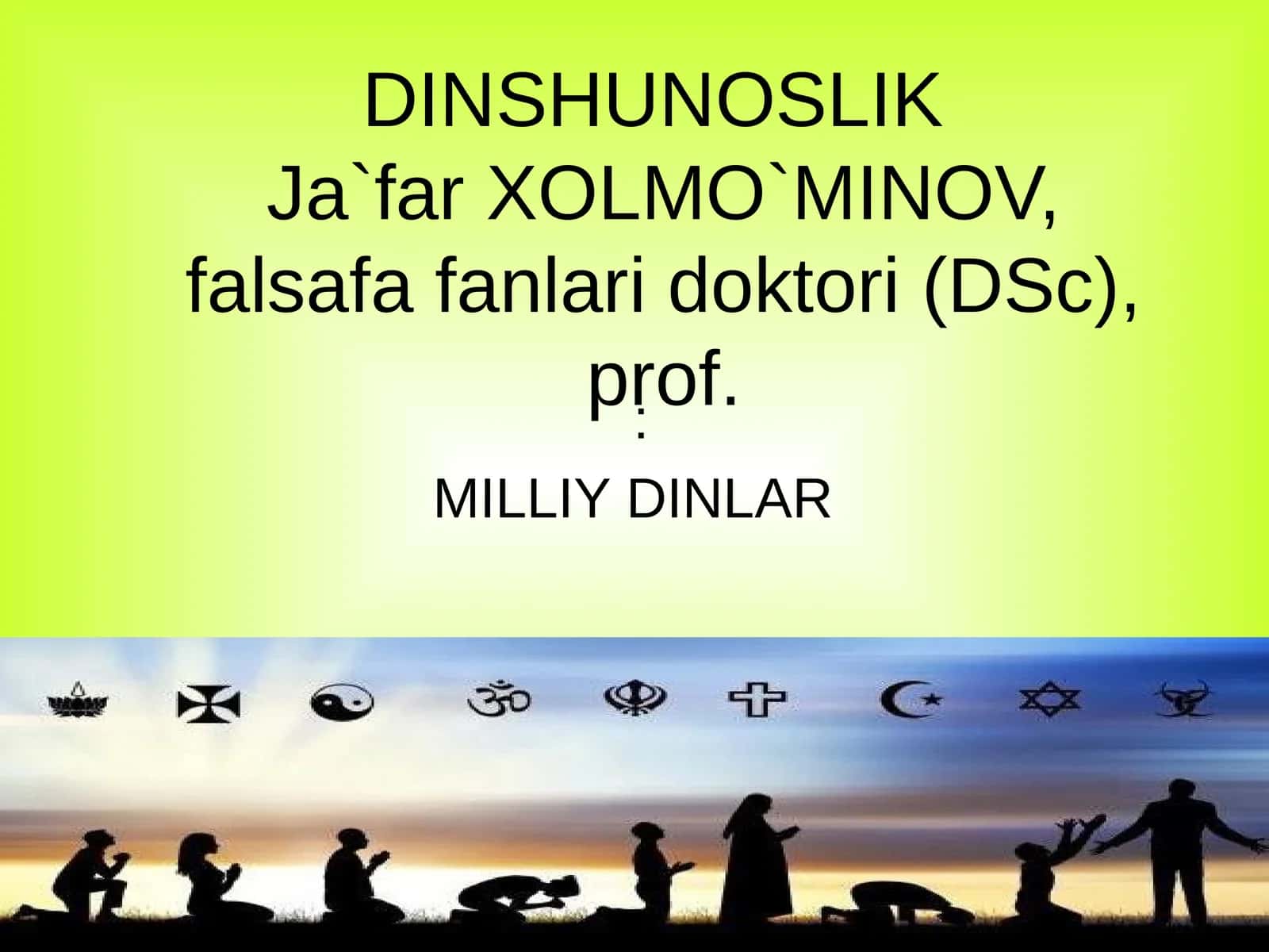 MILLIY DINLAR 1