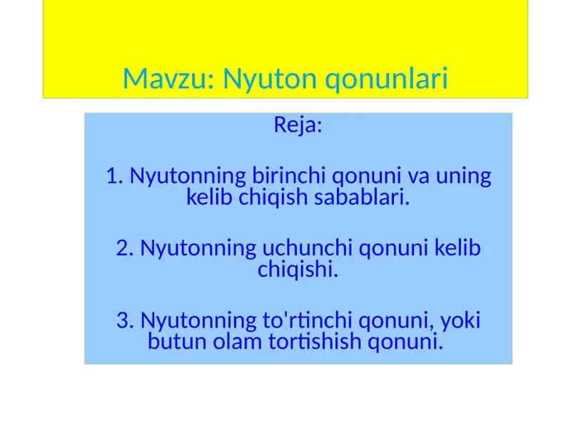 Nyuton qonunlari 1